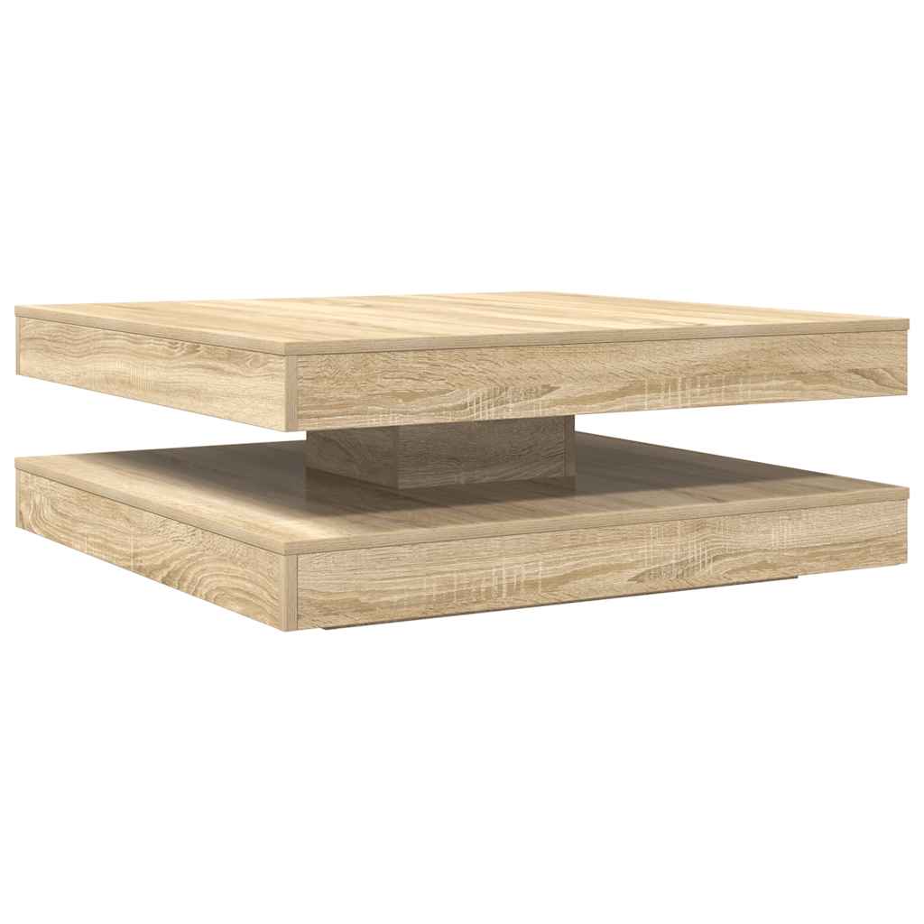 Salontafel 360 graden draaibaar 90x90x34,5 cm sonoma eikenkleur is nu te koop bij PeponiXL, paradijselijk wonen!
