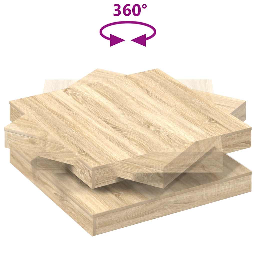 Salontafel 360 graden draaibaar 90x90x34,5 cm sonoma eikenkleur is nu te koop bij PeponiXL, paradijselijk wonen!