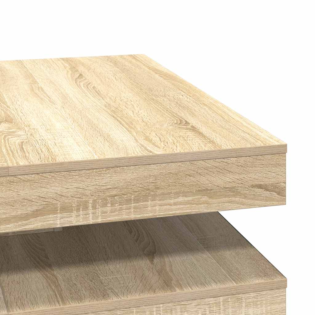 Salontafel 360 graden draaibaar 90x90x34,5 cm sonoma eikenkleur is nu te koop bij PeponiXL, paradijselijk wonen!