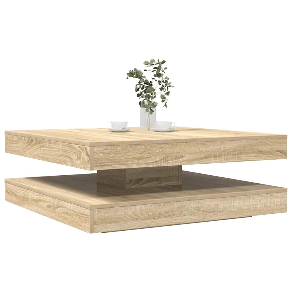Salontafel 360 graden draaibaar 90x90x34,5 cm sonoma eikenkleur is nu te koop bij PeponiXL, paradijselijk wonen!