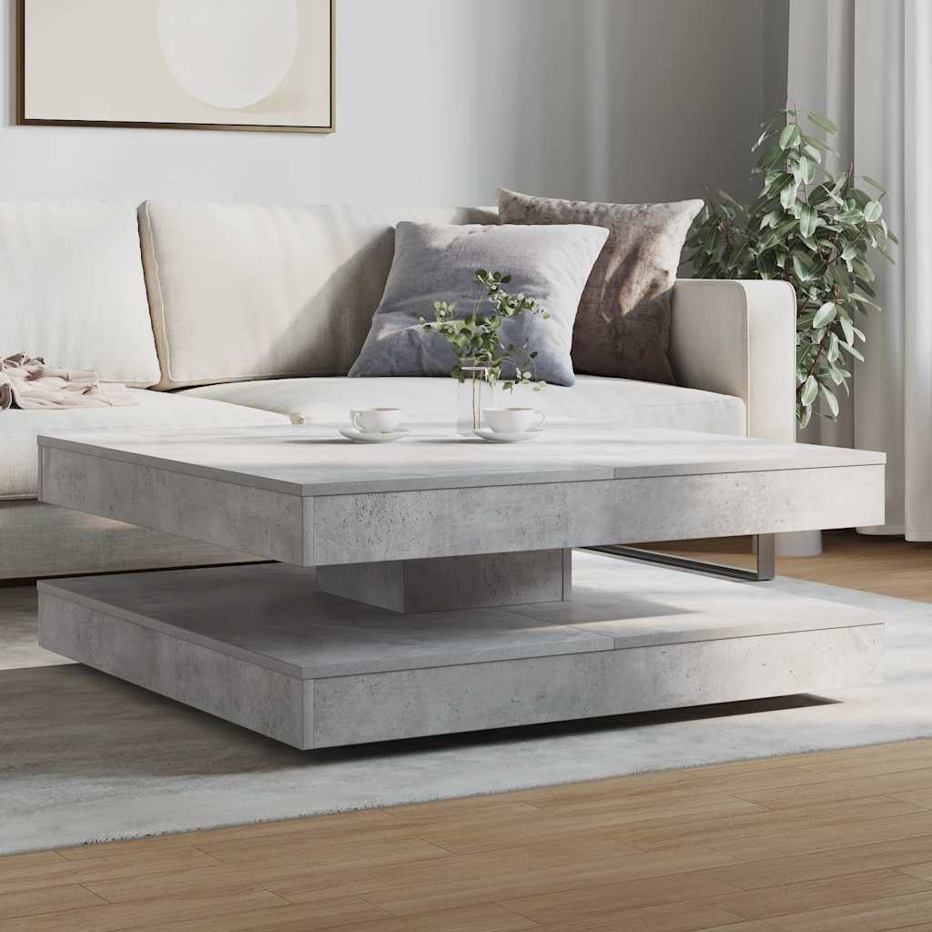 Salontafel 360 graden draaibaar 90x90x34,5 cm betongrijs is nu te koop bij PeponiXL, paradijselijk wonen!