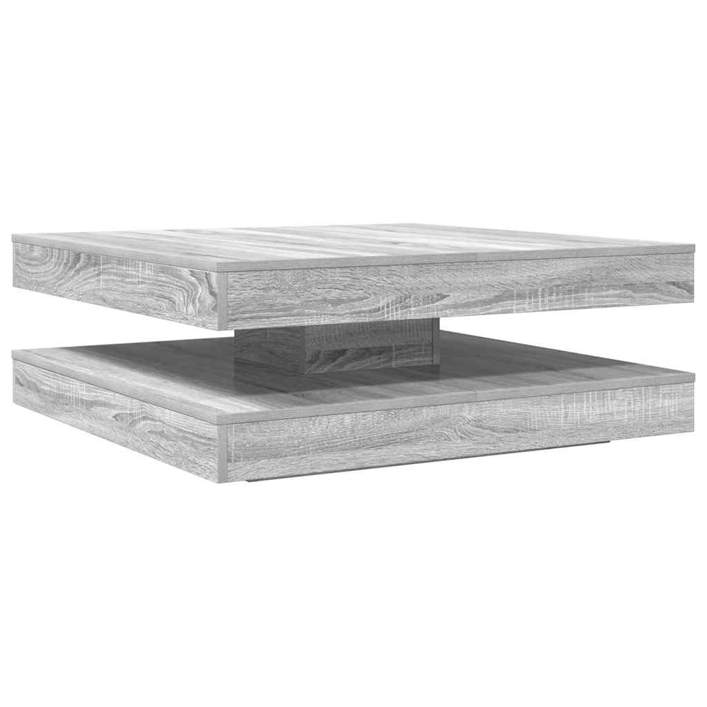Salontafel 360 graden draaibaar 90x90x34,5cm grijs sonoma eiken is nu te koop bij PeponiXL, paradijselijk wonen!
