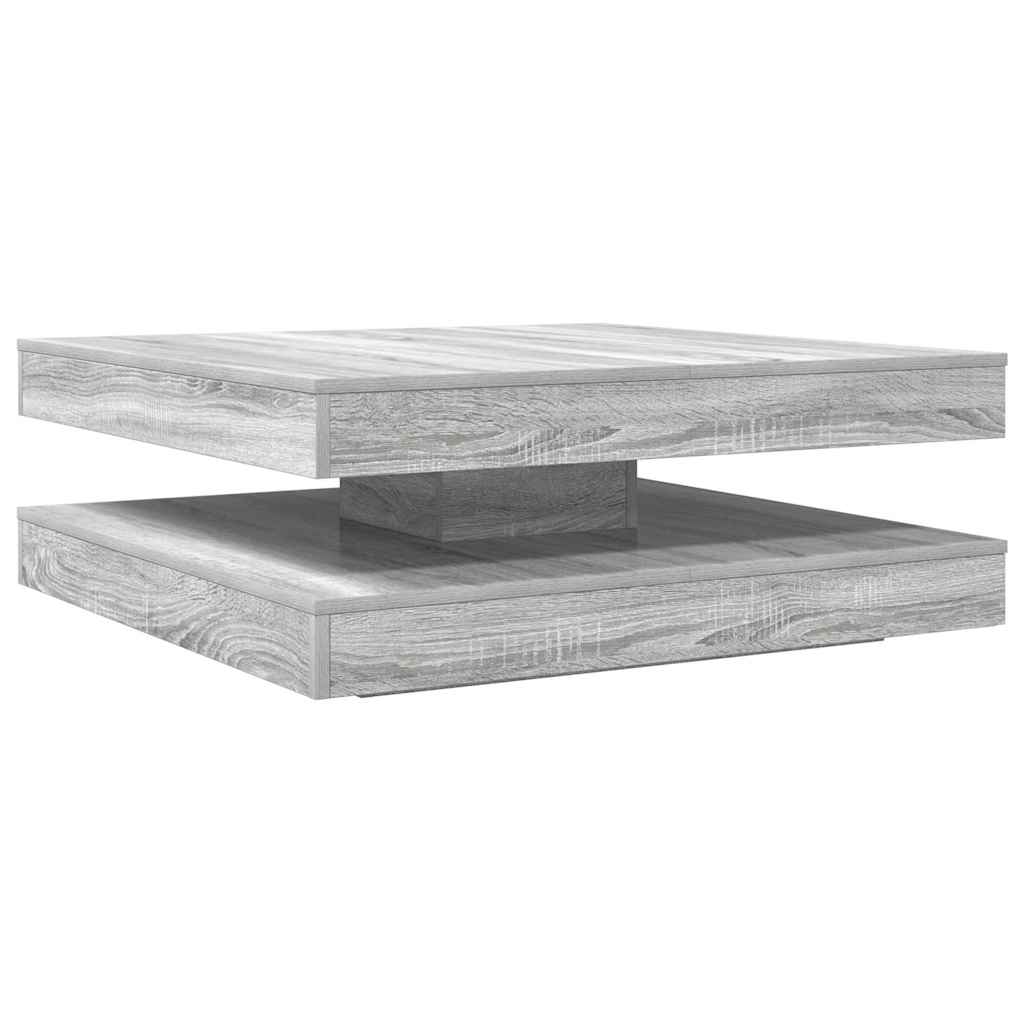 Salontafel 360 graden draaibaar 90x90x34,5cm grijs sonoma eiken is nu te koop bij PeponiXL, paradijselijk wonen!