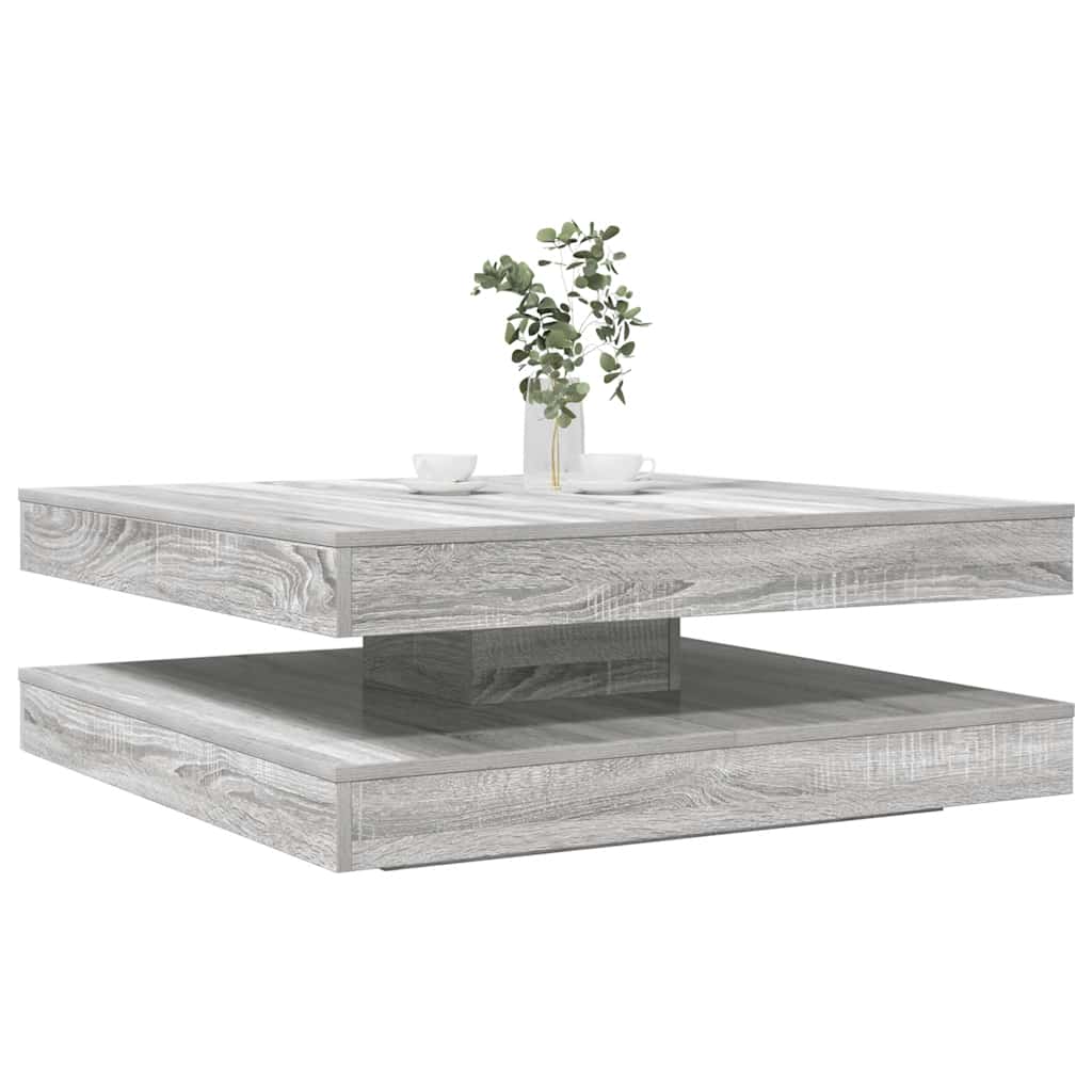 Salontafel 360 graden draaibaar 90x90x34,5cm grijs sonoma eiken is nu te koop bij PeponiXL, paradijselijk wonen!