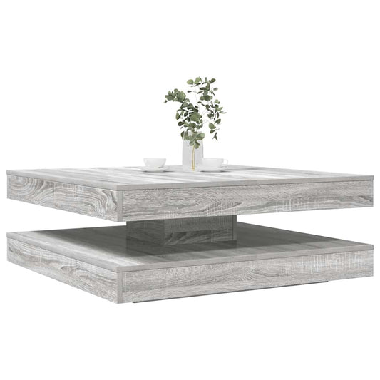 Salontafel 360 graden draaibaar 90x90x34,5cm grijs sonoma eiken is nu te koop bij PeponiXL, paradijselijk wonen!