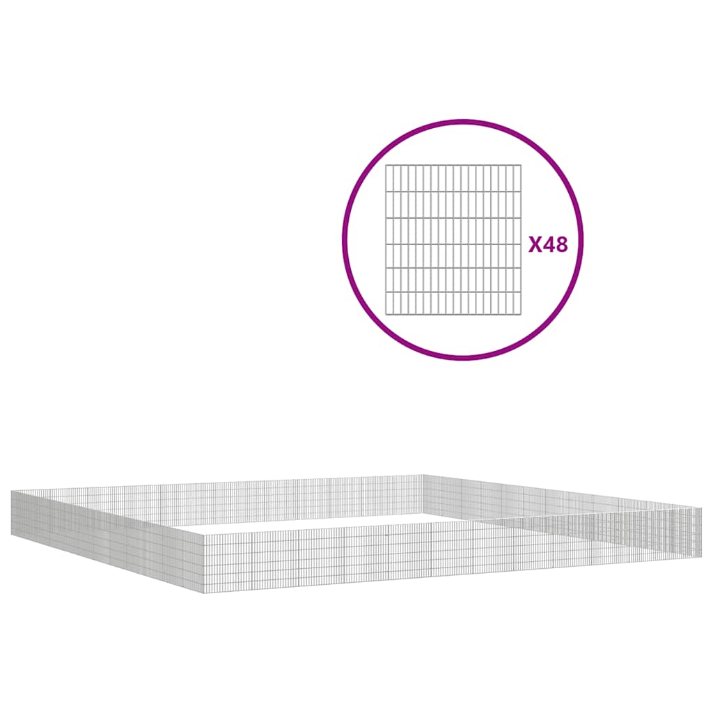 Dierenverblijf 48 panelen 54x60 cm gegalvaniseerd ijzer is nu te koop bij PeponiXL, paradijselijk wonen!