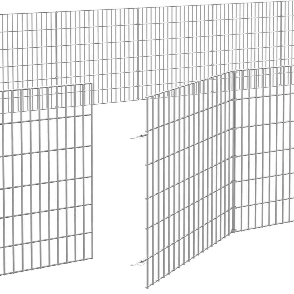 Dierenverblijf 48 panelen 54x60 cm gegalvaniseerd ijzer is nu te koop bij PeponiXL, paradijselijk wonen!