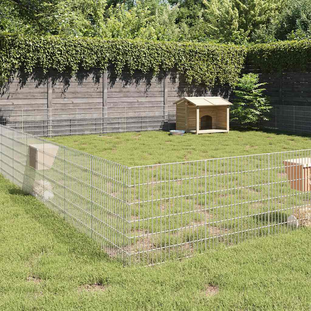 Dierenverblijf 48 panelen 54x60 cm gegalvaniseerd ijzer is nu te koop bij PeponiXL, paradijselijk wonen!