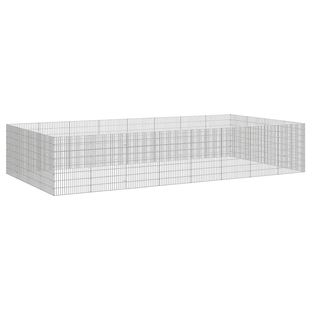 Dierenverblijf 24 panelen 54x80 cm gegalvaniseerd ijzer is nu te koop bij PeponiXL, paradijselijk wonen!