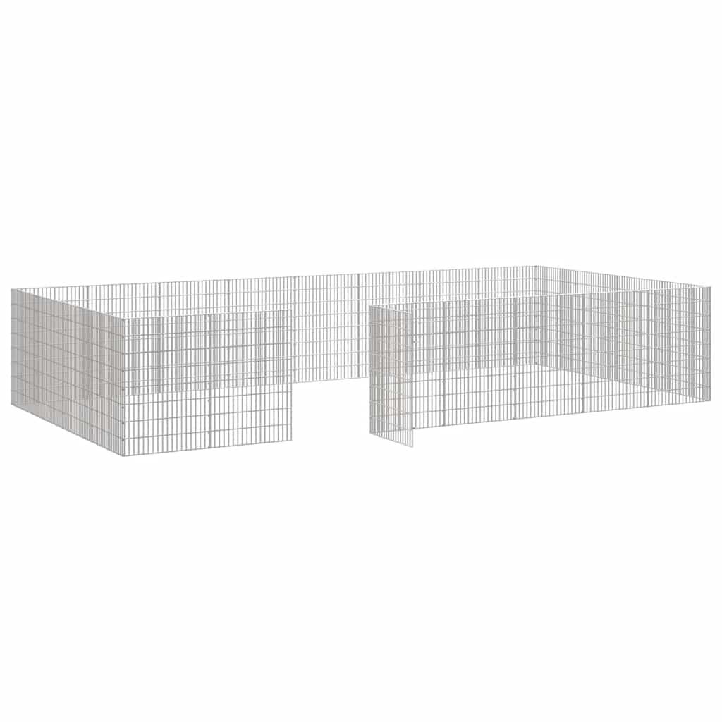 Dierenverblijf 24 panelen 54x80 cm gegalvaniseerd ijzer is nu te koop bij PeponiXL, paradijselijk wonen!