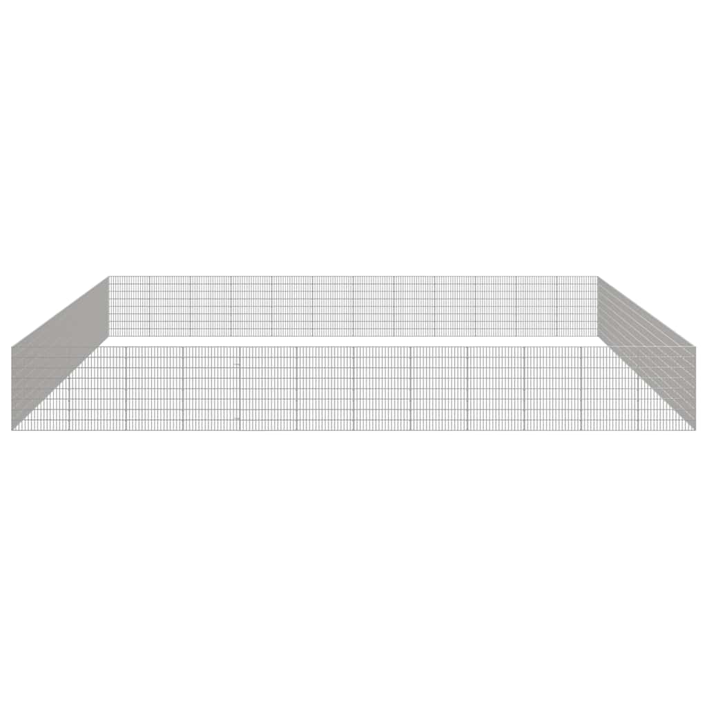 Dierenverblijf 48 panelen 54x80 cm gegalvaniseerd ijzer is nu te koop bij PeponiXL, paradijselijk wonen!