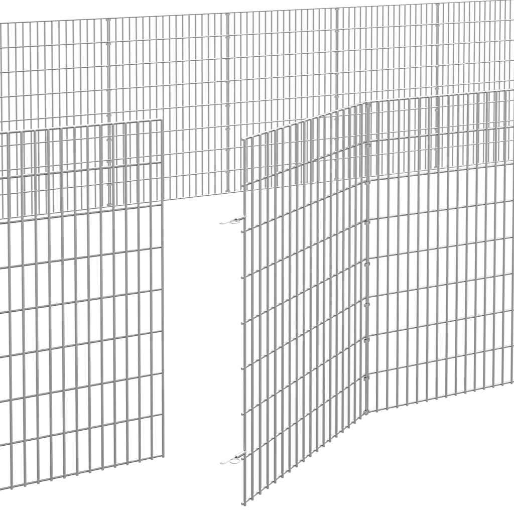 Dierenverblijf 48 panelen 54x80 cm gegalvaniseerd ijzer is nu te koop bij PeponiXL, paradijselijk wonen!