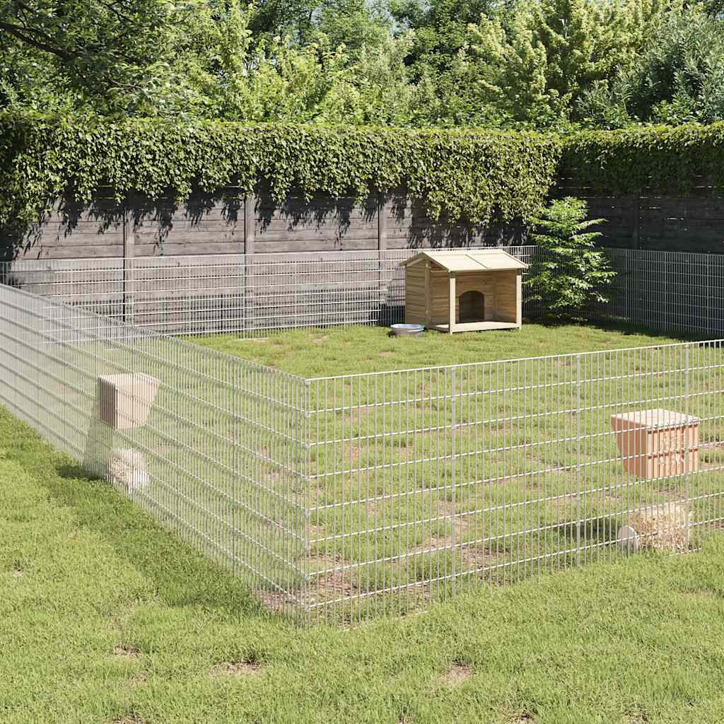 Dierenverblijf 48 panelen 54x80 cm gegalvaniseerd ijzer is nu te koop bij PeponiXL, paradijselijk wonen!