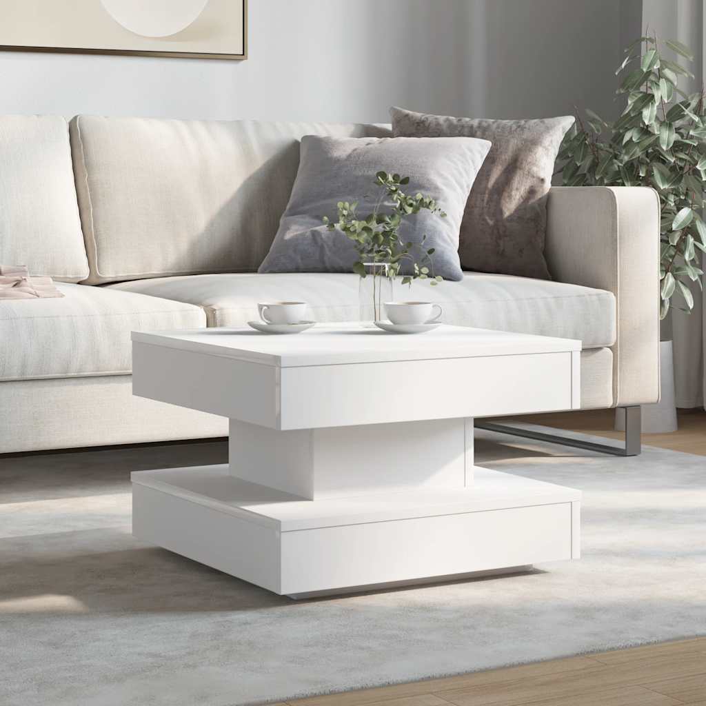 Salontafel 360 graden draaibaar 50x50x34,5 cm wit is nu te koop bij PeponiXL, paradijselijk wonen!