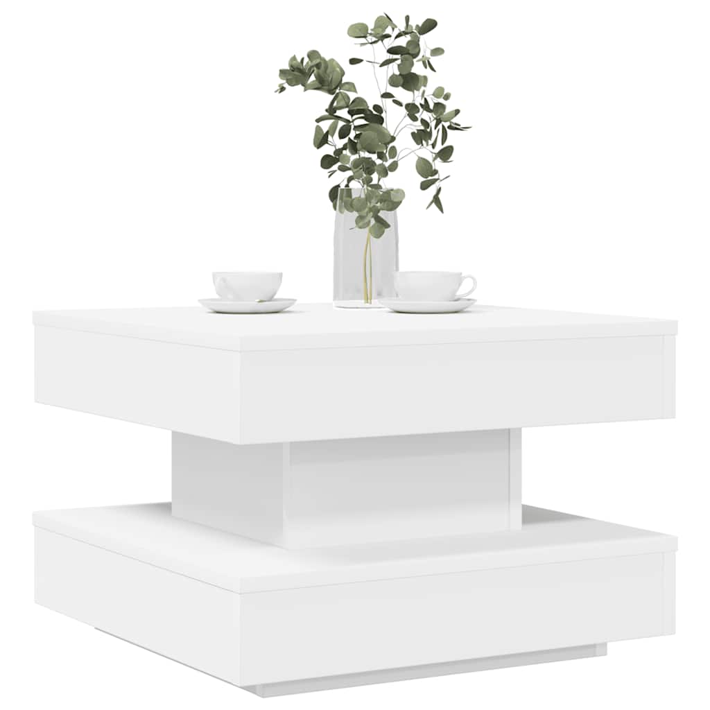Salontafel 360 graden draaibaar 50x50x34,5 cm wit is nu te koop bij PeponiXL, paradijselijk wonen!