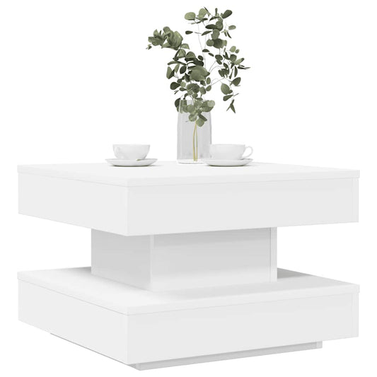 Salontafel 360 graden draaibaar 50x50x34,5 cm wit is nu te koop bij PeponiXL, paradijselijk wonen!