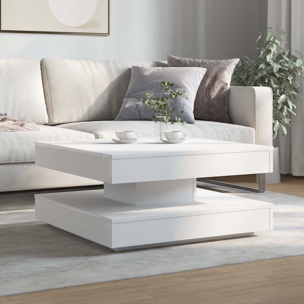 Salontafel 360 graden draaibaar 70x70x34,5 cm wit is nu te koop bij PeponiXL, paradijselijk wonen!