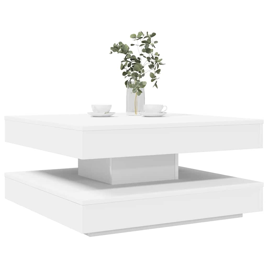 Salontafel 360 graden draaibaar 70x70x34,5 cm wit is nu te koop bij PeponiXL, paradijselijk wonen!