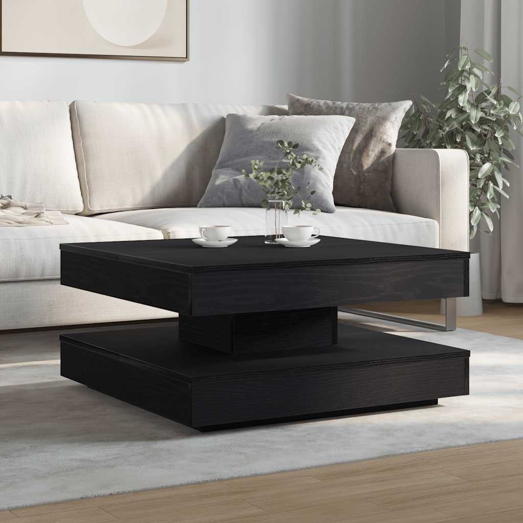 Salontafel 360 graden draaibaar 70x70x34,5 cm zwart is nu te koop bij PeponiXL, paradijselijk wonen!
