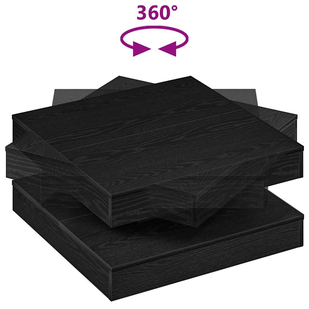 Salontafel 360 graden draaibaar 70x70x34,5 cm zwart is nu te koop bij PeponiXL, paradijselijk wonen!