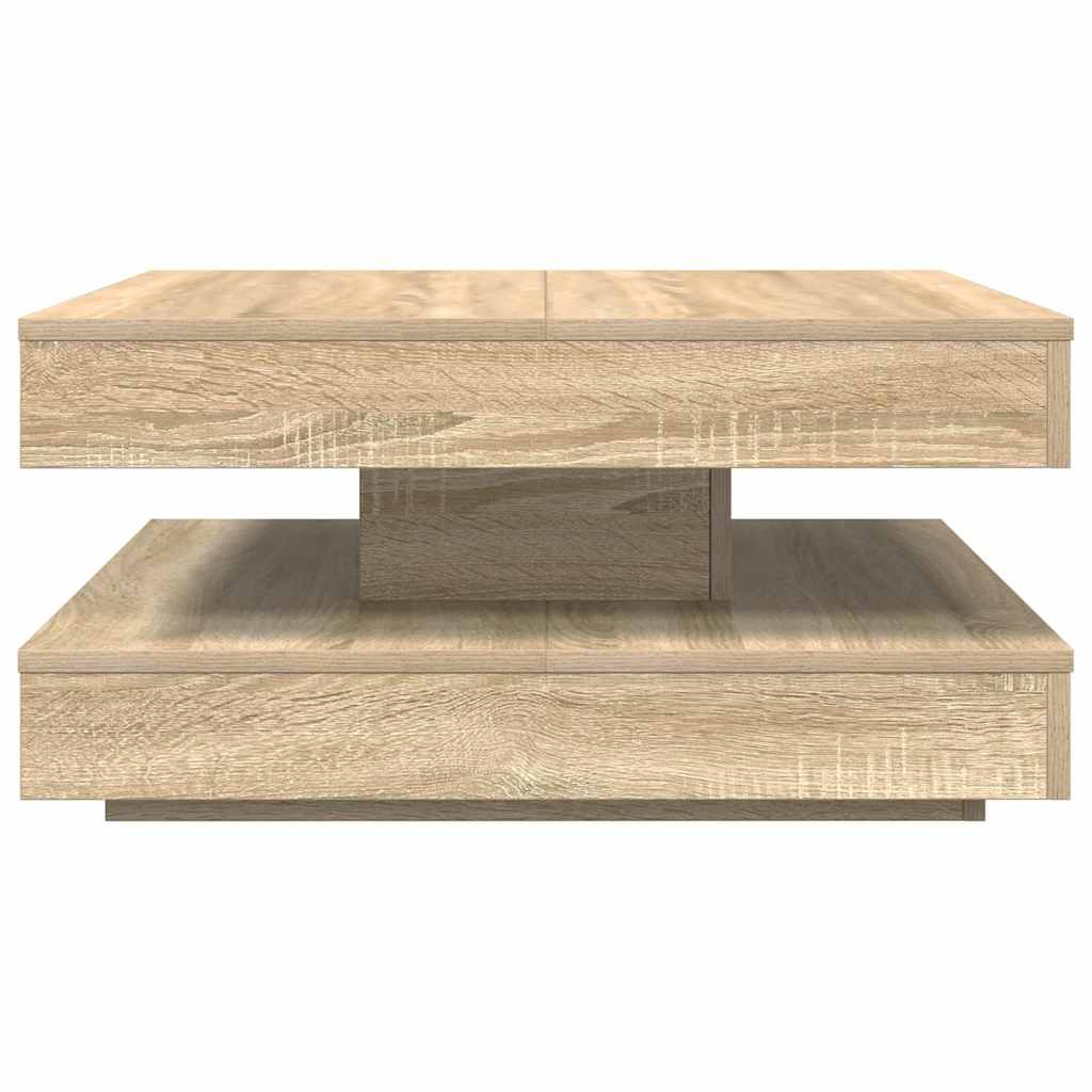 Salontafel 360 graden draaibaar 70x70x34,5 cm sonoma eikenkleur is nu te koop bij PeponiXL, paradijselijk wonen!
