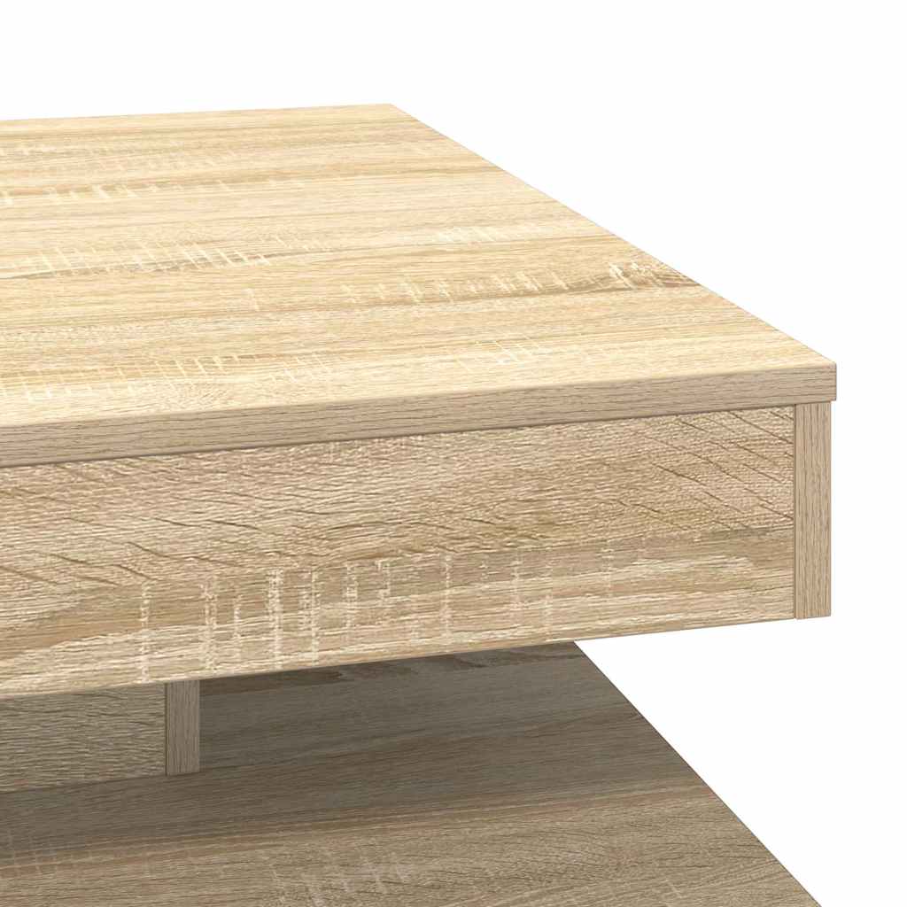 Salontafel 360 graden draaibaar 70x70x34,5 cm sonoma eikenkleur is nu te koop bij PeponiXL, paradijselijk wonen!