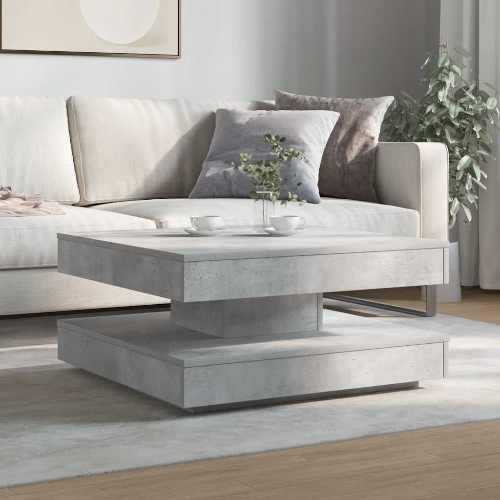 Salontafel 360 graden draaibaar 70x70x34,5 cm betongrijs is nu te koop bij PeponiXL, paradijselijk wonen!