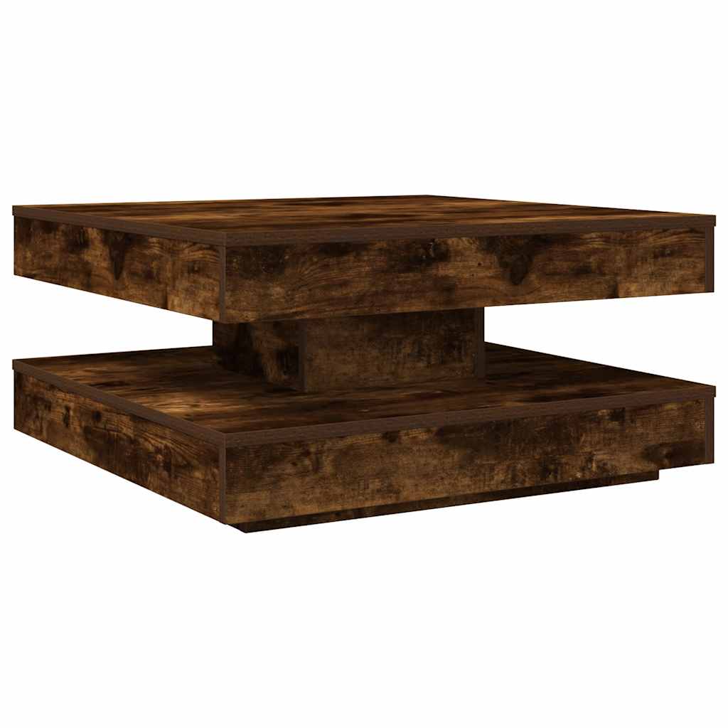Salontafel 360 graden draaibaar 70x70x34,5 cm gerookt eiken is nu te koop bij PeponiXL, paradijselijk wonen!