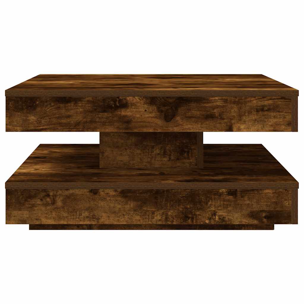 Salontafel 360 graden draaibaar 70x70x34,5 cm gerookt eiken is nu te koop bij PeponiXL, paradijselijk wonen!