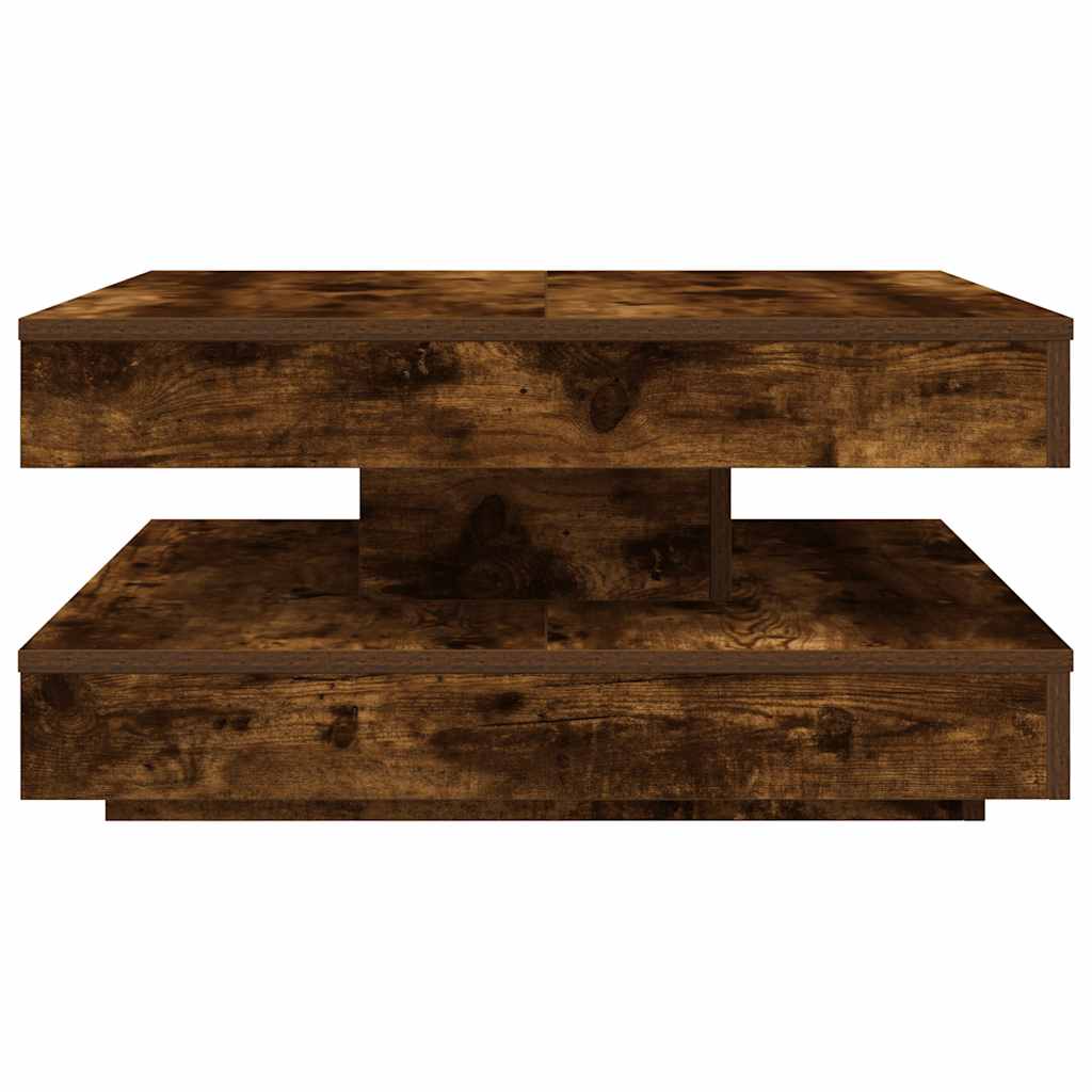 Salontafel 360 graden draaibaar 70x70x34,5 cm gerookt eiken is nu te koop bij PeponiXL, paradijselijk wonen!