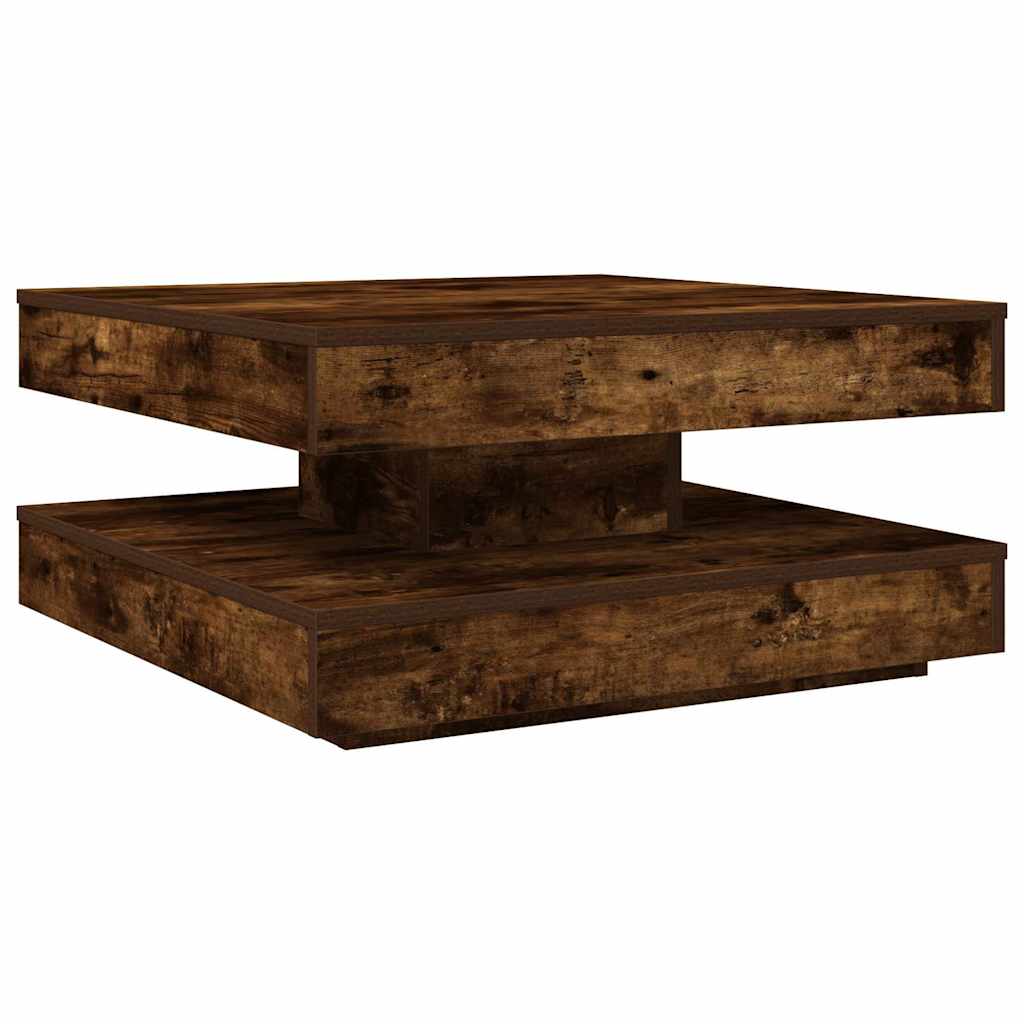 Salontafel 360 graden draaibaar 70x70x34,5 cm gerookt eiken is nu te koop bij PeponiXL, paradijselijk wonen!