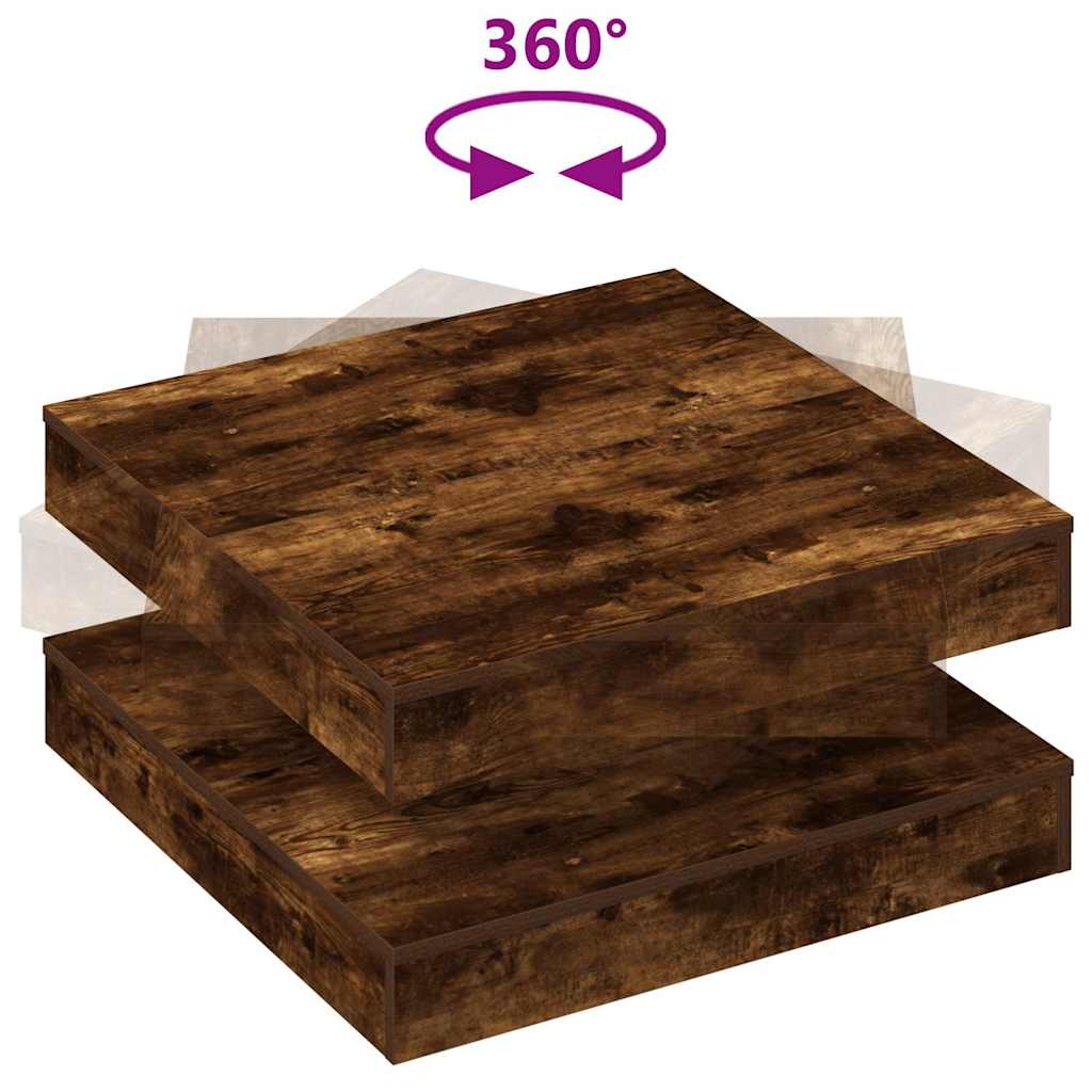 Salontafel 360 graden draaibaar 70x70x34,5 cm gerookt eiken is nu te koop bij PeponiXL, paradijselijk wonen!
