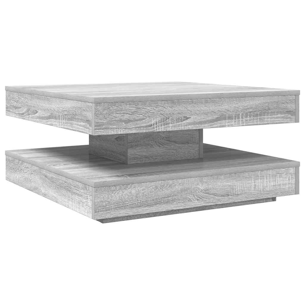 Salontafel 360 graden draaibaar 70x70x34,5cm grijs sonoma eiken is nu te koop bij PeponiXL, paradijselijk wonen!