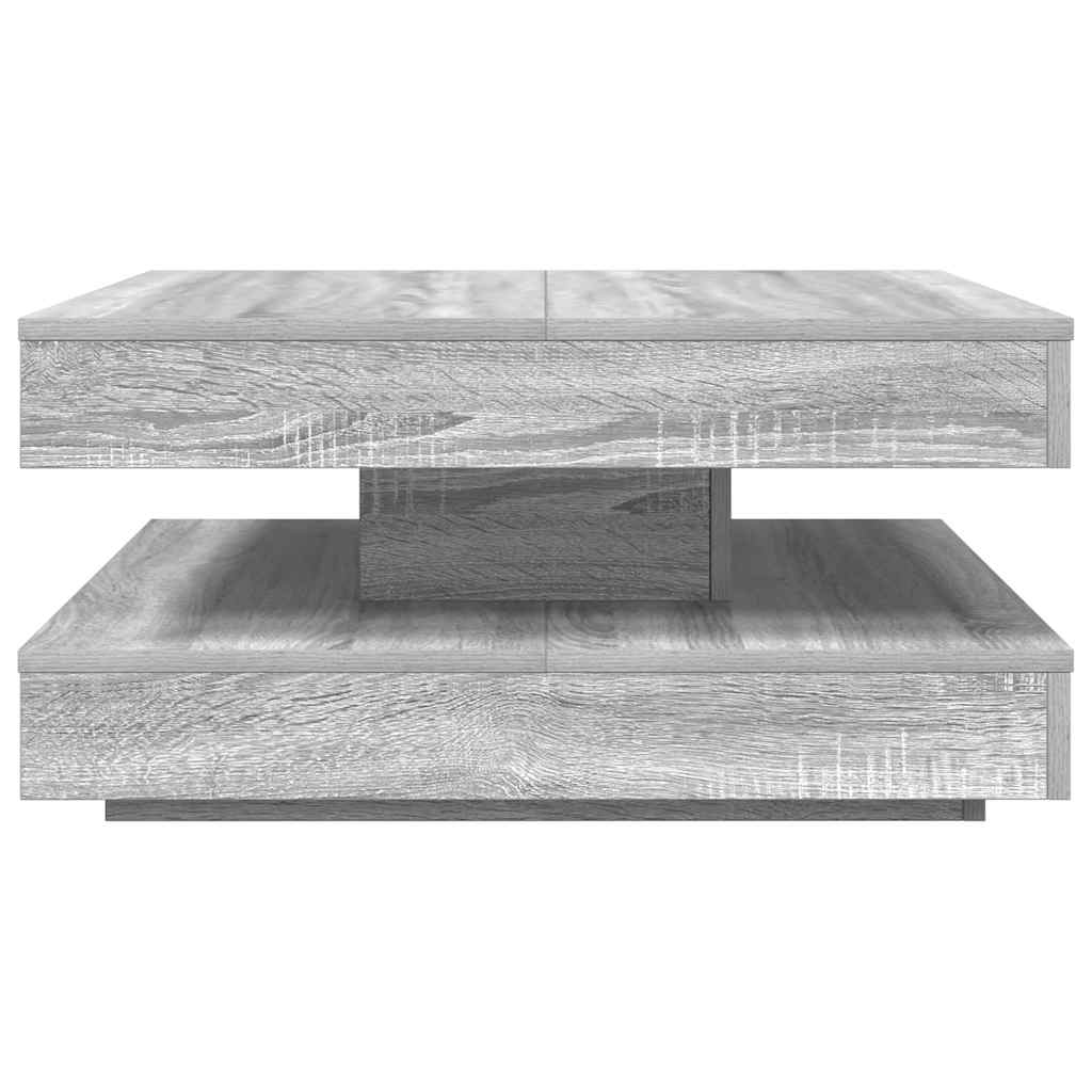 Salontafel 360 graden draaibaar 70x70x34,5cm grijs sonoma eiken is nu te koop bij PeponiXL, paradijselijk wonen!