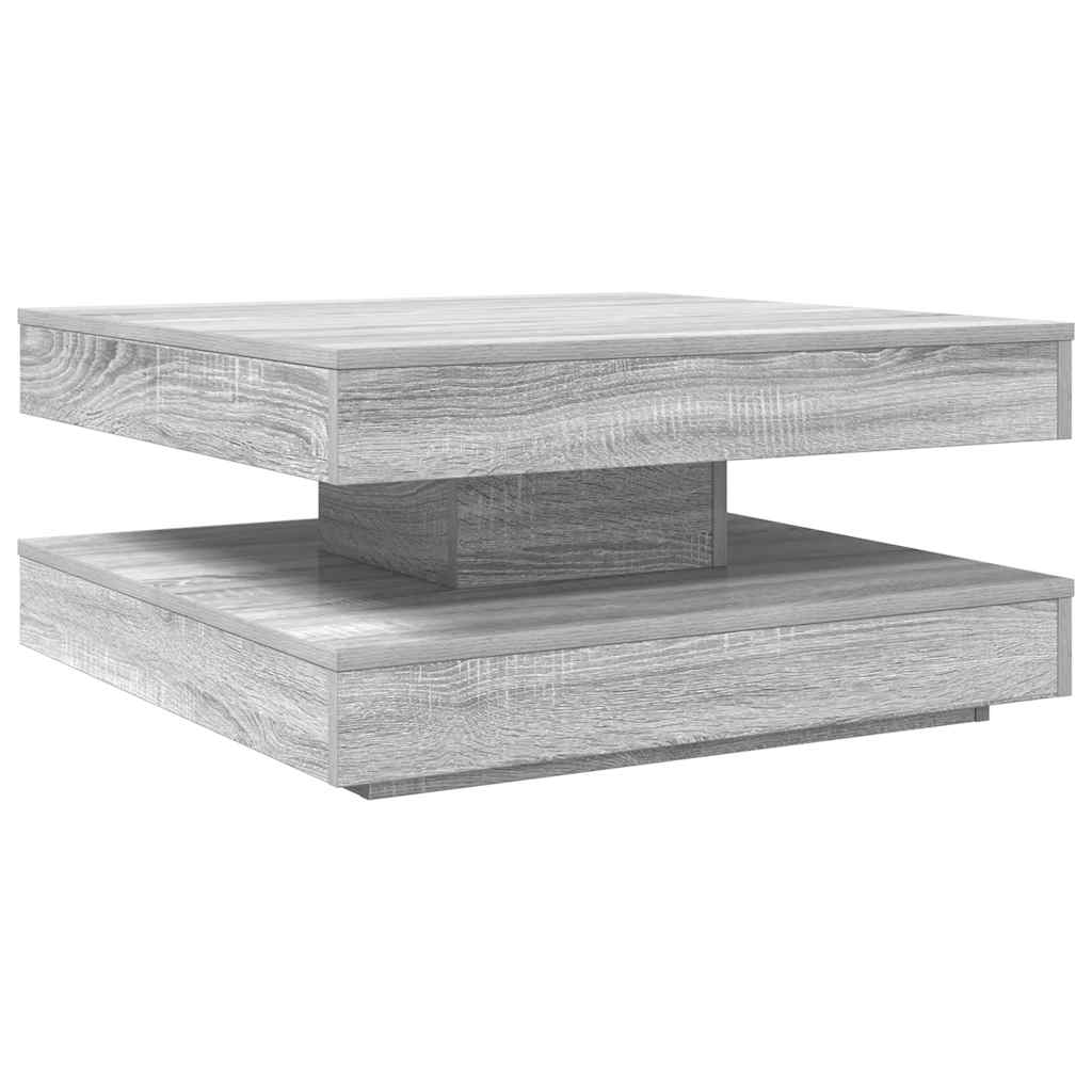 Salontafel 360 graden draaibaar 70x70x34,5cm grijs sonoma eiken is nu te koop bij PeponiXL, paradijselijk wonen!