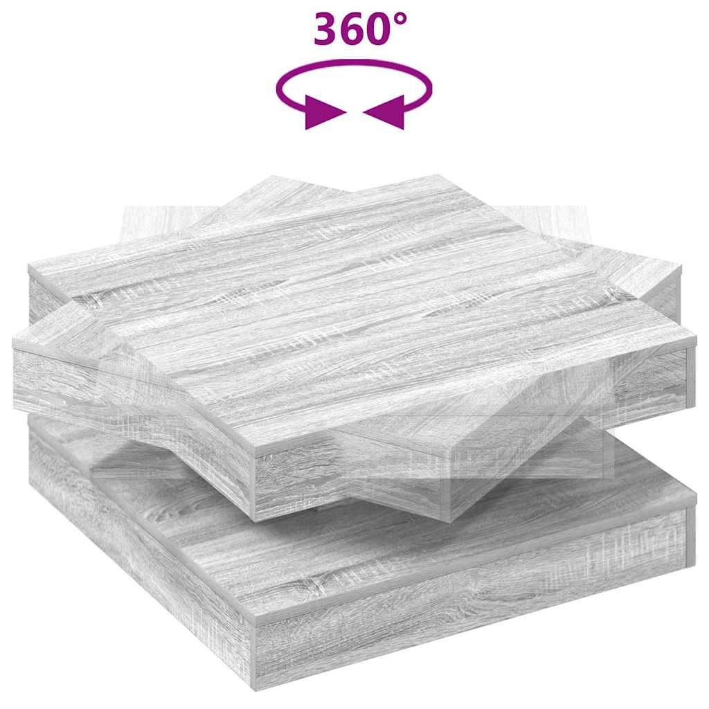 Salontafel 360 graden draaibaar 70x70x34,5cm grijs sonoma eiken is nu te koop bij PeponiXL, paradijselijk wonen!