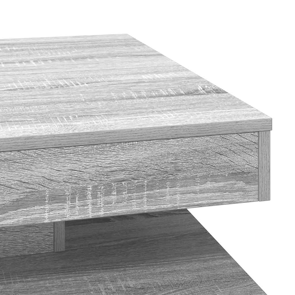 Salontafel 360 graden draaibaar 70x70x34,5cm grijs sonoma eiken is nu te koop bij PeponiXL, paradijselijk wonen!