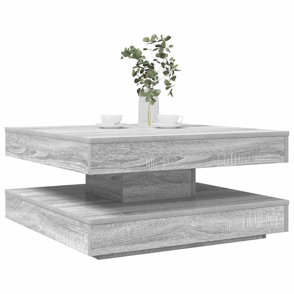 Salontafel 360 graden draaibaar 70x70x34,5cm grijs sonoma eiken is nu te koop bij PeponiXL, paradijselijk wonen!