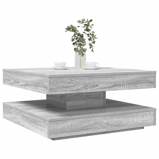Salontafel 360 graden draaibaar 70x70x34,5cm grijs sonoma eiken is nu te koop bij PeponiXL, paradijselijk wonen!