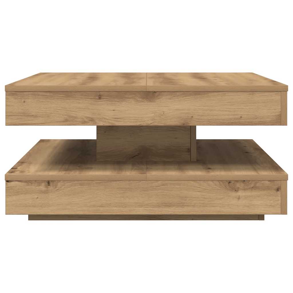 Salontafel 360 graden draaibaar 70x70x34,5 cm artisanaal eiken is nu te koop bij PeponiXL, paradijselijk wonen!