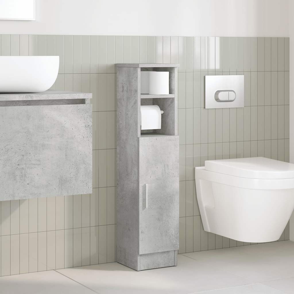 Badkamerkast met rolhouder 20,5x22x90 cm betongrijs is nu te koop bij PeponiXL, paradijselijk wonen!