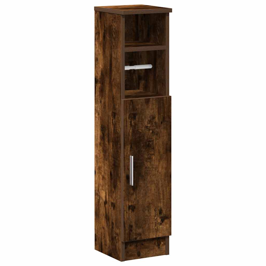 Badkamerkast met rolhouder 20,5x22x90 cm gerookt eikenkleurig is nu te koop bij PeponiXL, paradijselijk wonen!