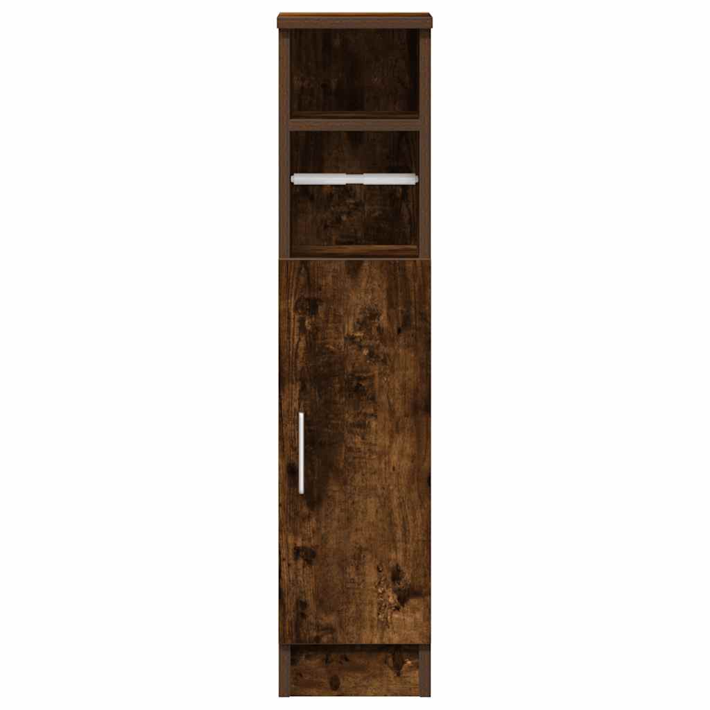 Badkamerkast met rolhouder 20,5x22x90 cm gerookt eikenkleurig is nu te koop bij PeponiXL, paradijselijk wonen!