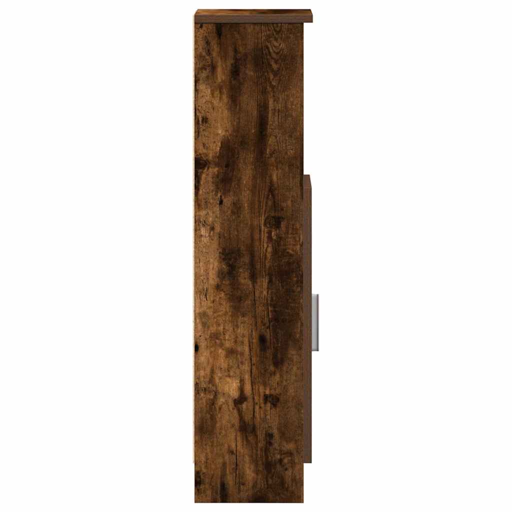 Badkamerkast met rolhouder 20,5x22x90 cm gerookt eikenkleurig is nu te koop bij PeponiXL, paradijselijk wonen!