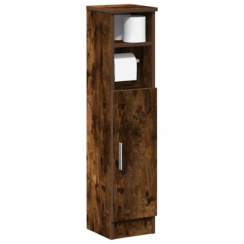 Badkamerkast met rolhouder 20,5x22x90 cm gerookt eikenkleurig is nu te koop bij PeponiXL, paradijselijk wonen!
