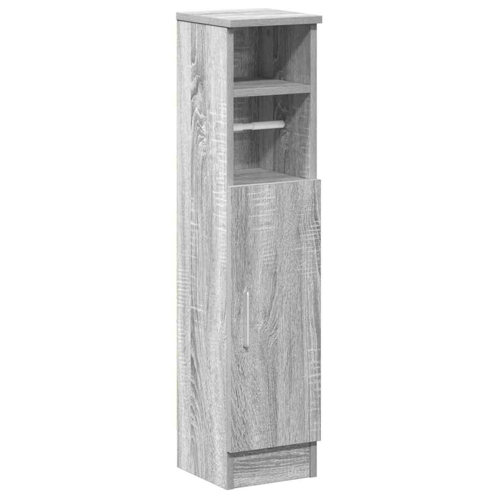 Badkamerkast met rolhouder 20,5x22x90 cm grijs sonoma eiken is nu te koop bij PeponiXL, paradijselijk wonen!