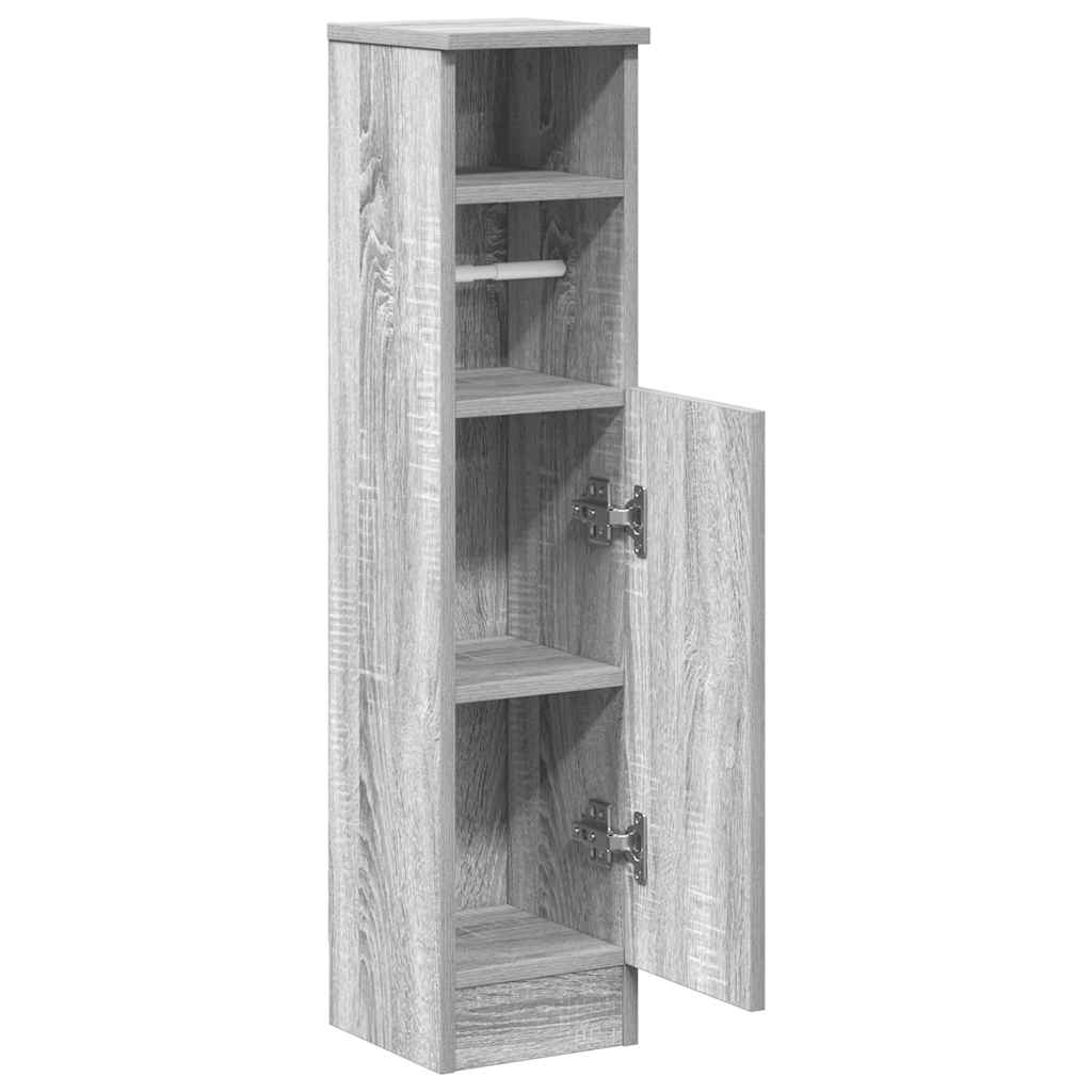Badkamerkast met rolhouder 20,5x22x90 cm grijs sonoma eiken is nu te koop bij PeponiXL, paradijselijk wonen!