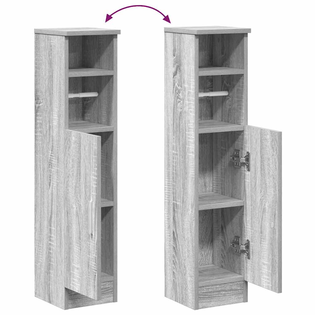Badkamerkast met rolhouder 20,5x22x90 cm grijs sonoma eiken is nu te koop bij PeponiXL, paradijselijk wonen!