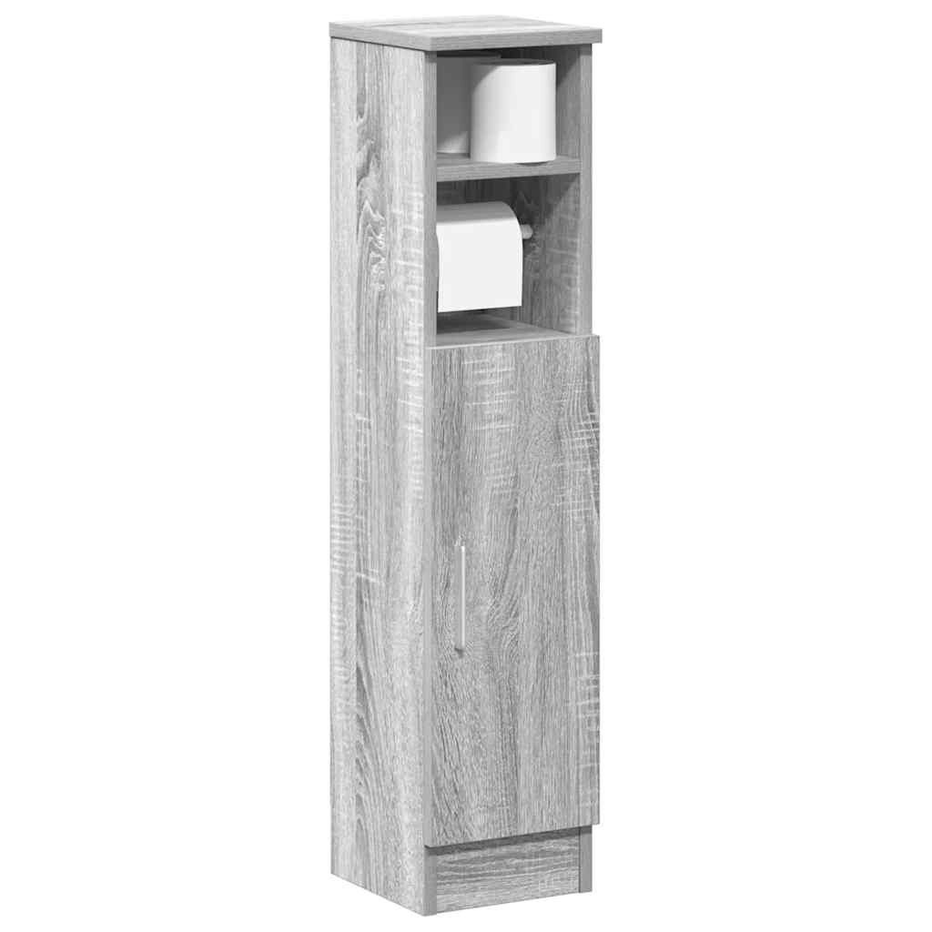Badkamerkast met rolhouder 20,5x22x90 cm grijs sonoma eiken is nu te koop bij PeponiXL, paradijselijk wonen!