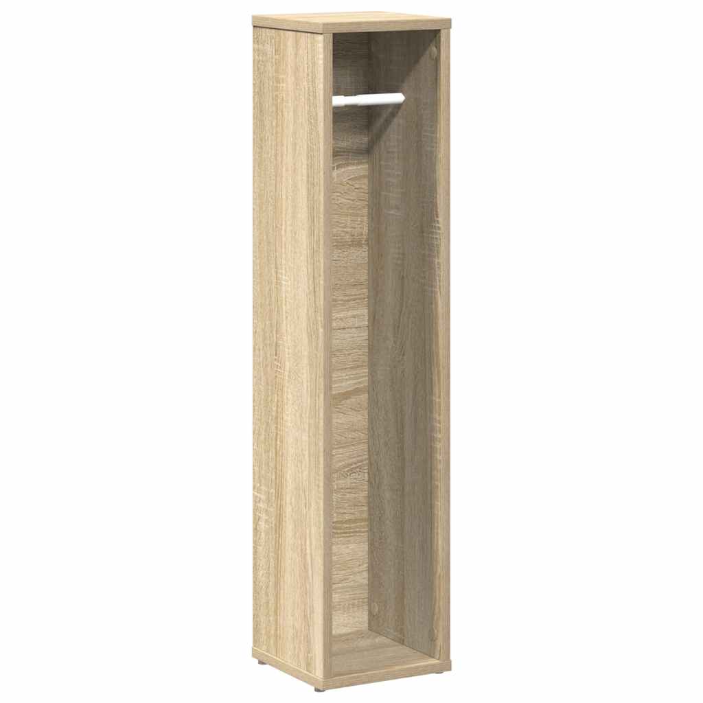 Badkamerkast met rolhouder 20,5x20x90 cm sonoma eikenkleurig is nu te koop bij PeponiXL, paradijselijk wonen!